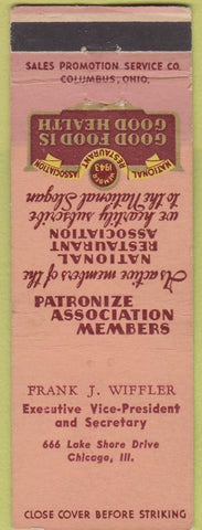 Matchbook Cover - National Restaurant Association Chicago IL