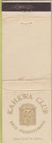 Matchbook Cover - Kahkwa Club Erie PA