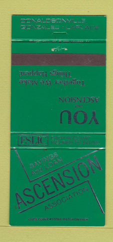 Matchbook Cover - Ascension Savings Loan Gonzales Donaldsonville LA 30 Strike