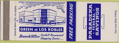 Matchbook Cover - Pasadena Federal Savings CA