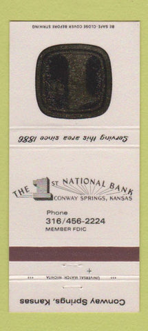 Matchbook Cover - 1st National Bank Conway Springs KS 30 Strike