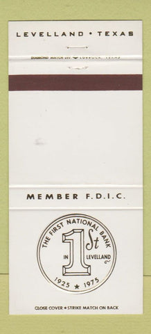 Matchbook Cover - 1st National Bank Levelland TX 30 Strike