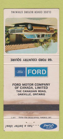 Matchbook Cover - 1968 Ford Wagon Oakville ON WORN 30 Strike