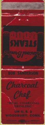 Matchbook Cover - Charcoal Chef Woodbury CT WORN