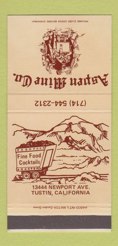 Matchbook Cover - Aspen Mine Company Tustin CA 30 Strike