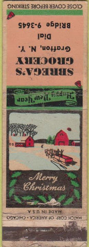 Matchbook Cover - Sbrega's Grocery Grafton NY POOR