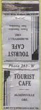 Matchbook Cover - Tourist Cafe McMinnville OR POOR