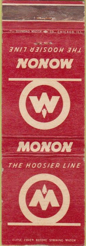 Matchbook Cover - Monon Hoosier Line Railroad
