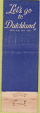 Matchbook Cover - Dutchland Farms Ice Cream Brockton MA