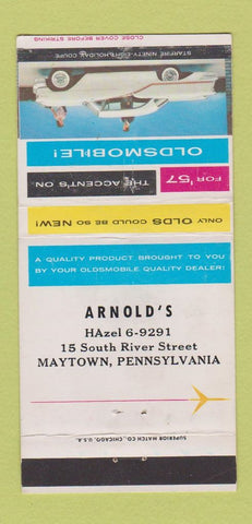 Matchbook Cover - 1957 Oldsmobile Arnold's Maytown PA WEAR 30 Strike