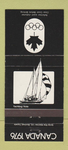 Matchbook Cover - 1976 Olympics Canada Yachting BLACK 30 Strike