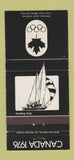 Matchbook Cover - 1976 Olympics Canada Yachting BLACK 30 Strike