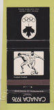 Matchbook Cover - 1976 Olympics Canada Football Soccer BLACK WEAR 30 Strike