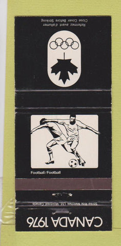 Matchbook Cover - 1976 Olympics Canada Football Soccer BLACK WEAR 30 Strike