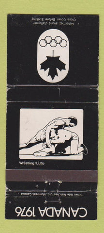 Matchbook Cover - 1976 Olympics Canada Wrestling BLACK WORN 30 Strike