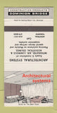 Matchbook Cover - Architectural Systems Dominion Bridge Montreal WEAR 30 Strike