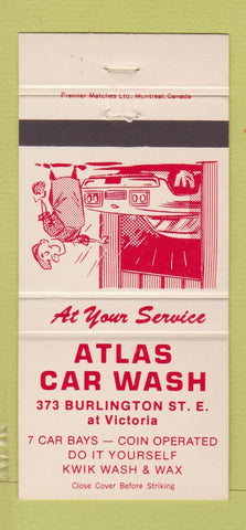 Matchbook Cover - Atlas Car Wash Canada 30 Strike
