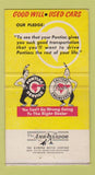 Matchbook Cover - 1953 Pontiac Wiebel Milford CT WORN BOBTAIL 30 Strike