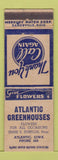 Matchbook Cover - Atlantic Greenhouses IA low phone # Ernie Zurfluh WEAR