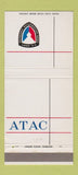 Matchbook Cover - ATAC Army Tank Automotive Command 30 Strike