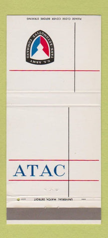 Matchbook Cover - ATAC Army Tank Automotive Command 30 Strike
