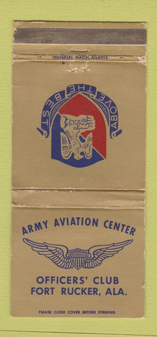 Matchbook Cover - Army Aviation Center Fort Rucker AL WORN 30 Strike