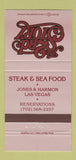 Matchbook Cover - 2nd Store Steak Seafood Las Vegas NV 30 Strike