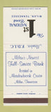 Matchbook Cover - 1st National Bank Milan TN 30 Strike