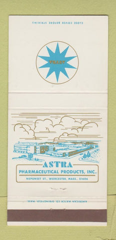 Matchbook Cover - Astra Pharmaceutical Products Worcester MA 30 Strike
