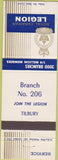 Matchbook Cover - Royal Canadian Legion - Tilbury