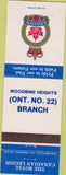 Matchbook Cover - Royal Canadian Legion - Woodbine Heights ON