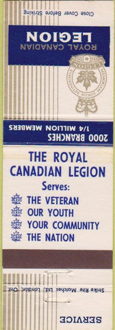 Matchbook Cover - Royal Canadian Legion - No Location