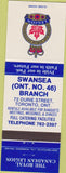 Matchbook Cover - Royal Canadian Legion - Swansea Toronto ON