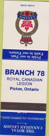 Matchbook Cover - Royal Canadian Legion - Picton ON
