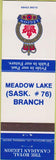 Matchbook Cover - Royal Canadian Legion - Meadow Lake SK