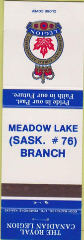 Matchbook Cover - Royal Canadian Legion - Meadow Lake SK