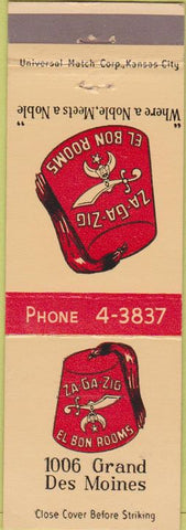 Matchbook Cover - Shriners - Des Moines IA