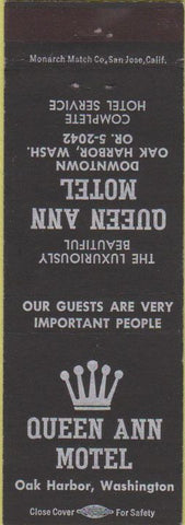 Matchbook Cover - Queen Ann Motel Oak Harbor WA