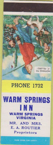 Matchbook Cover - Warm Springs Inn VA Boy Fishing