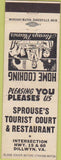 Matchbook Cover - Sprouse's Tourist Court Dillwyn VA White