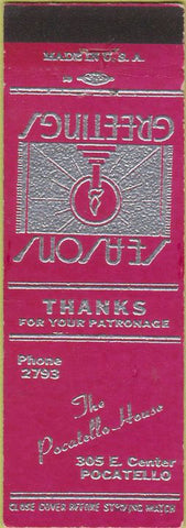 Matchbook Cover - Pocatello House ID