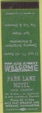 Matchbook Cover - Park Lane Motel Spokane WA
