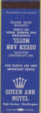 Matchbook Cover - Queen Ann Motel Oak Harbor WA