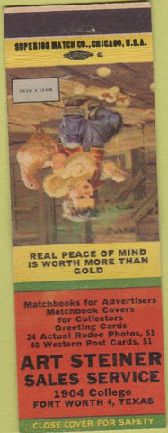 Matchbook Cover - Art Steiner Sales Fort Worth TX collecting eggs
