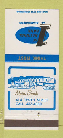 Matchbook Cover - 1st National Bank Alamogordo NM Cloudcroft 30 Strike