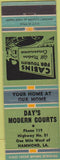 Matchbook Cover - Day's Modern Courts Hammond LA green/blue