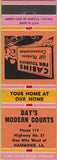 Matchbook Cover - Day's Modern Courts Hammond LA orange