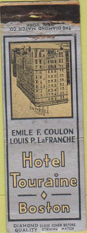 Matchbook Cover - Hotel Touraine Boston MA DQ