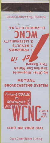 Matchbook Cover - WCNC Elizabeth City NC Radio