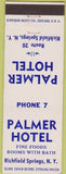 Matchbook Cover - Palmer Hotel Richfield Springs NY